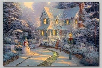 Mini LED Christmas Scene Canvas Available in 2 designs. F1802, F1811