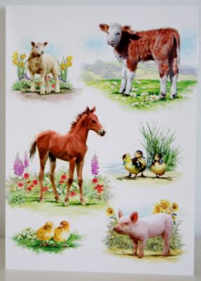 Country Card's Farm Animals Blank Greeting Card Free P&P 10516