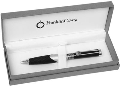 Franklin Covey Satin Chrome & Black Norwich Ballpoint Pen FC0062-2 1622 