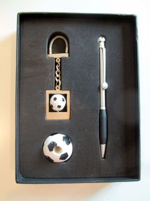 Sports Pen Set with Keyring and Pen Holder Golf, Tennis or Football 