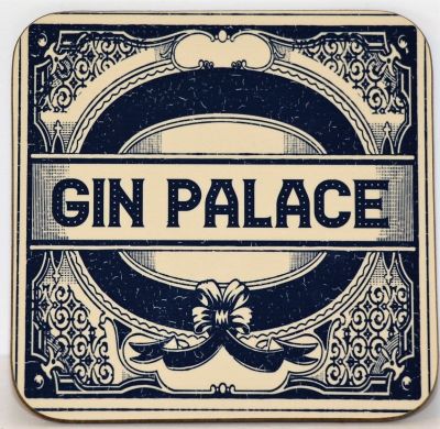 Gin Palace Drinks coaster 9cm x 9cm