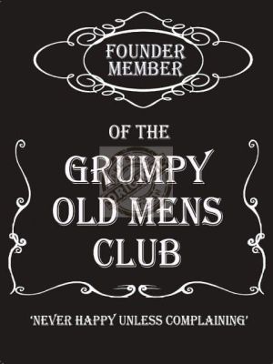 Grumpy Old Men's Club Small Metal Wall Sign 200mm x 150mm