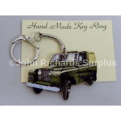 Handmade wooden key Ring Land Rover series 2 SWB Pick Up