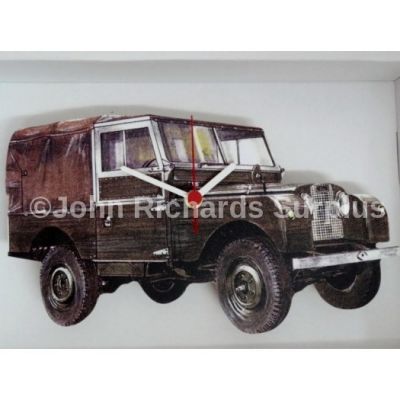 Handmade wooden wall clock Land Rover Series 1 Battery operated