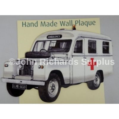 Handmade wooden wall plaque Land Rover Series 2 Ambulance