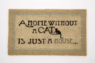 Quality Coir Doormat with Novelty Slogan A Home Without A Cat Is Just A House CEO16