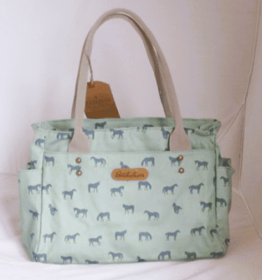 Brakeburn Horses Day Bag in Green. 008005S16