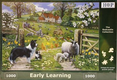 Early Learning 1000 Piece Jigsaw Puzzle Fordson Tractor & Border Collie