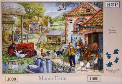 Manor Farm 1000 Piece Jigsaw Puzzle David Brown Tractor & Shire Horse