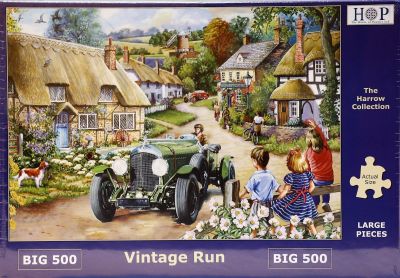 Vintage Run Big 500 Piece Jigsaw Puzzle Cars Out For A Spin In The Countryside