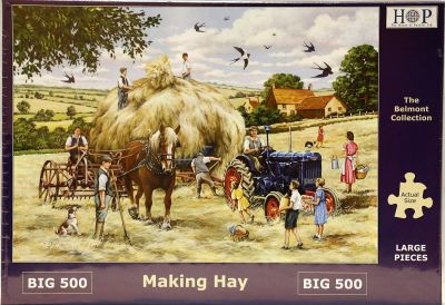 Making Hay Big 500 Piece Jigsaw Puzzle Fordson Tractor & Shire Horse