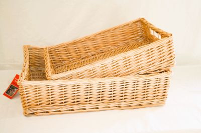 Baslow Wicker Storage Tray Pair with Lining DH105