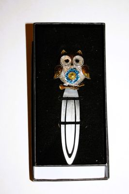 Jewel Pewter Flower Owl Book Mark Available in 2 Colours 20021