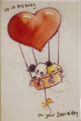 Happy Birthday Card Up Up And Away Pink Heart Free P&P 10CHCC961A
