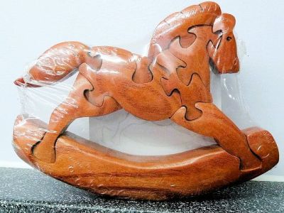 Handmade 3D Wooden Puzzle Rocking Horse JC-229