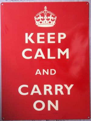 Keep Calm and Carry On Small Metal Wall Sign 200mm x 150mm