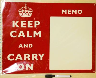 Keep Calm and Carry On Large Metal Memo Board 40cm x 30cm