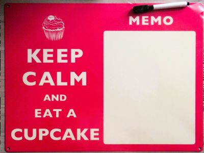 Keep Calm Cupcake Large Metal Memo Board 40cm x 30cm