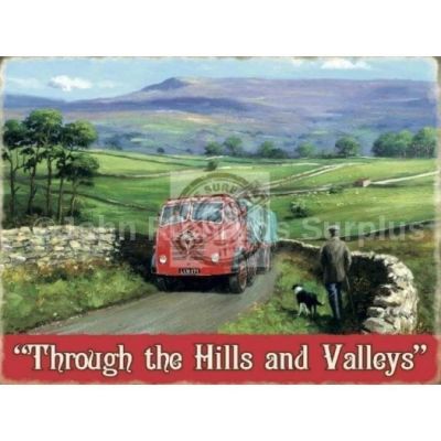 Large Metal wall sign Foden Truck through the hills