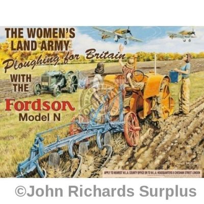 Large Metal wall sign Fordson Model N Ploughing for Britain