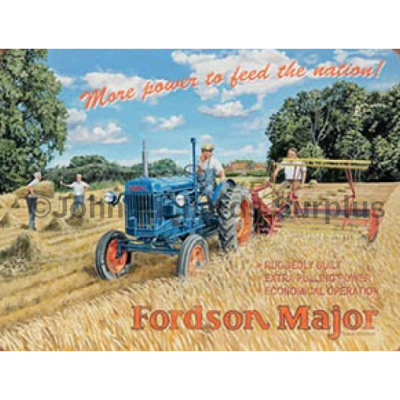 Large Metal wall sign More Power Fordson Major Tractor