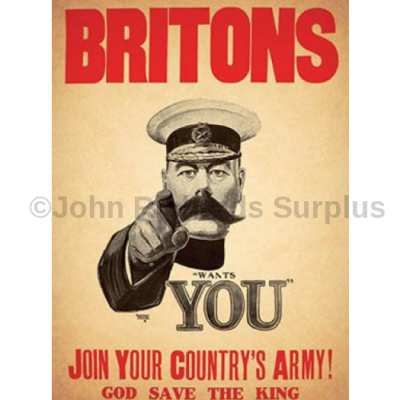 Large Metal wall sign World War 1 Britons Want You