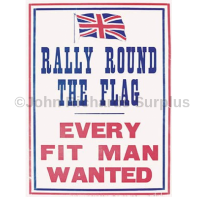 Large Metal wall sign Rally Round The Flag Fit Men Wanted