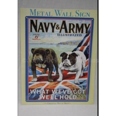 Large Metal wall sign Navy &amp; Army Wartime
