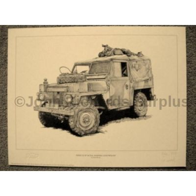Land Rover signed reproduction print Series 3 Royal Marines Lightweight
