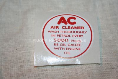 Land Rover Series AC Breather Filter Sticker Decal LMG6047