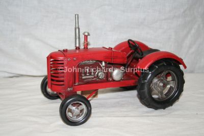 Handcrafted Tin Plate Model Red Tractor