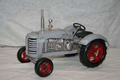 Handcrafted Tin Plate Model Grey Tractor