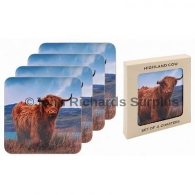 Highland Coo (Cow) Drinks Coaster Set of 4 Leonardo Collection