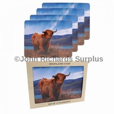 Set of 4 Highland Coo (Cow) Placemats Leonardo Collection