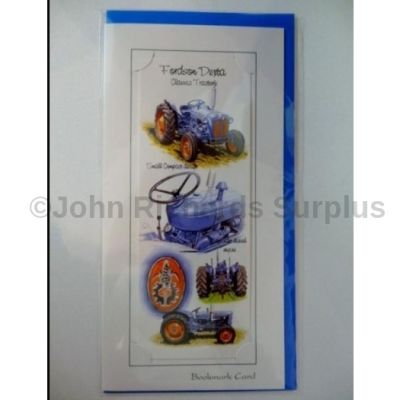 Blank Fordson Tractor bookmark greetings card with envelope for any occasion