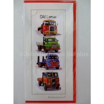 Blank Old Lorries Tractor bookmark greetings card with envelope for any occasion