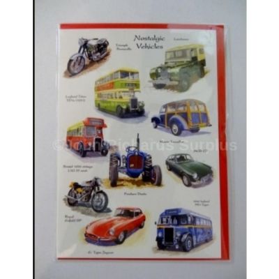 Blank Nostalgic Vehicles Greetings Card with Envelope for any Occasion Free P&P LSE0144