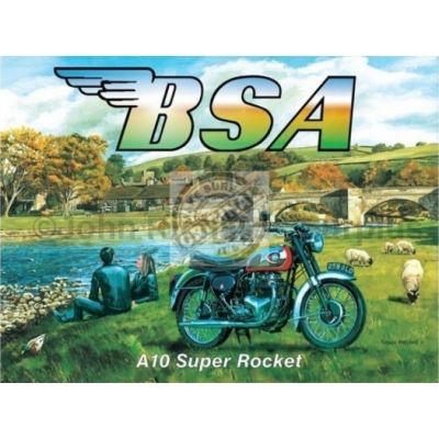 Small Metal wall sign BSA A10 Super Rocket Motorbike