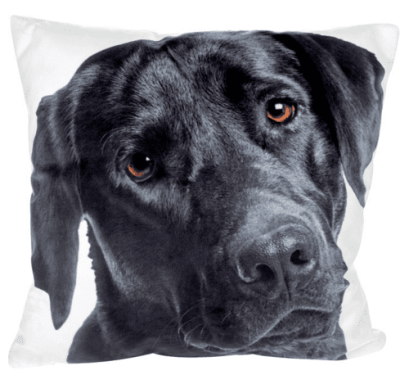Mini Cushions Black Labrador Dog
