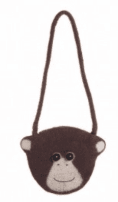 Monkey/ Chimp Bag Hand Made From Felt So Good ACBAMO