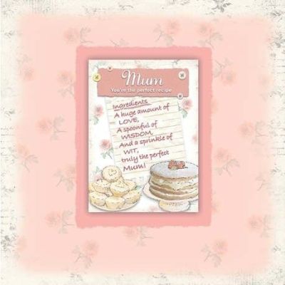Blank Greetings Card with Fridge Magnet Mum The Perfect Recipe 30040