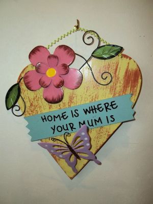 Wooden Heart Shaped Plaque Home Is Where Your Mum Is