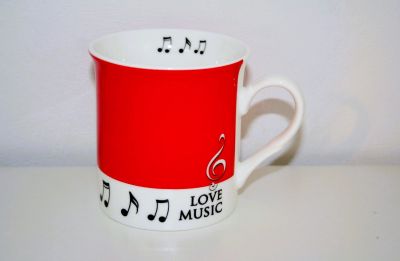 Concerto Musical Notes Mugs Available in Pink, Purple, Blue, Orange and Red