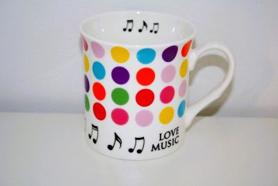 Concerto Musical Notes Mugs Available in Multi Spots Or Multi Stripes