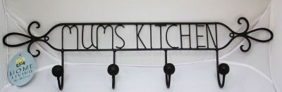 Mums Kitchen Metal Wall Art with Hooks MWA481