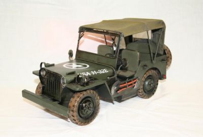 Handcrafted Tin Plate World War 2 American Jeep