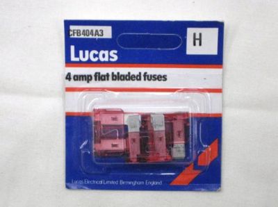 Lucas Pack x 3 4amp flat blade fuses CFB404
