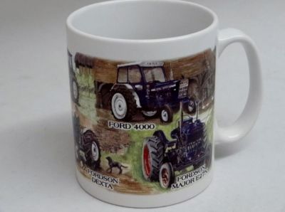 Classic China Durham Mug Fordson Tractor Collage