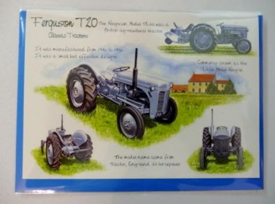 Blank Ferguson T20 Tractor Greetings Card with Envelope for any Occasion Free P&P LSC0119