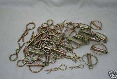 50 Assorted Lynch pins &amp; R clips various sizes 1737